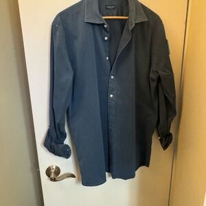 Proper Cloth Classic Button-Up Shirt in Navy